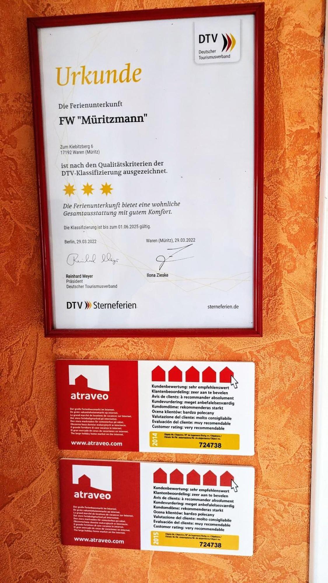 Ferienwohnung Guenther , 3 - Sterne Waren  Exterior foto